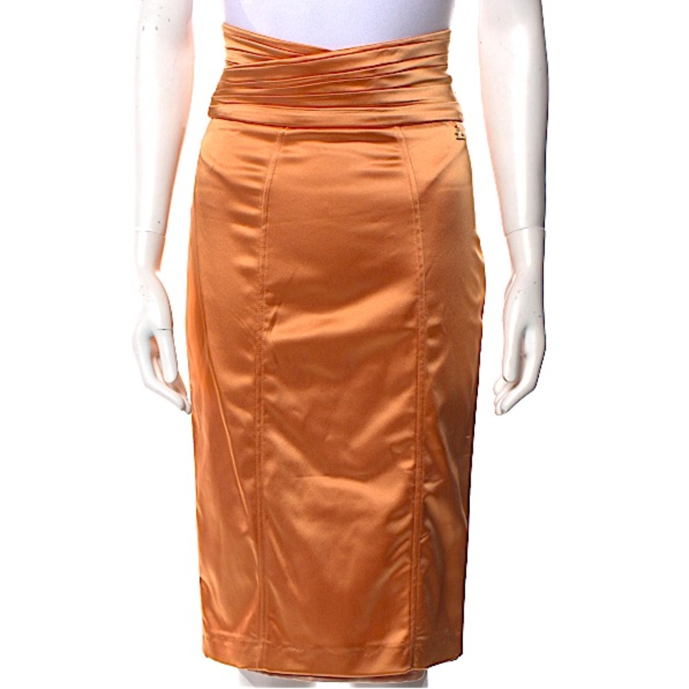 Elizabetta Franchi peachy nude cumberband skirt from runway - NWT, size XS-S